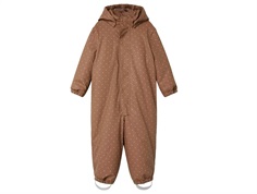 Lil Atelier beaver fur heart rubber snowsuit